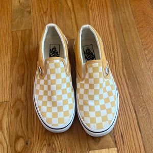 Checkered slip on vans
